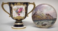 Lot 211 - Royal Crown Derby Dean box and a Gregory vase.