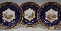 Lot 219 - Three Coalport landscape plates.