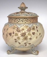 Lot 223 - Graingers Worcester pot pourri vase.