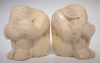 Lot 240 - Pair of Ash pot bookends.