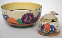 Lot 241 - Clarice Cliff bowl and preserve pot
