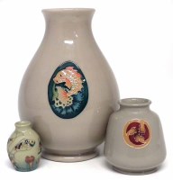 Lot 284 - Moorcroft Trial vase, decorated with a fish above