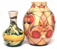 Lot 285 - Small Moorcroft Trial vase, and one other.