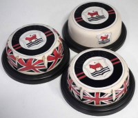 Lot 293 - Three Moorcroft Morris framed lids, the lids