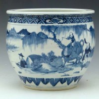 Lot 339 - Kangxi style blue and white jardiniere, 19th/20th