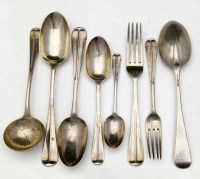 Lot 350 - Part suite of silver flat ware.
