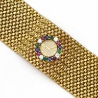 Lot 371 - 9ct gold Blancpain bracelet watch