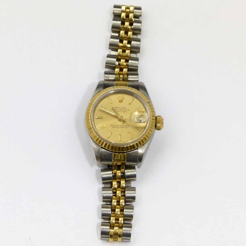 Lot 374 - Rolex Oyster Datejust lady's bi-metal wrist watch