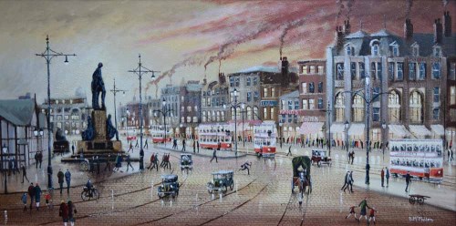 Lot 394 - Bernard McMullen, Piccadilly, Manchester, acrylic.