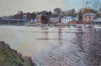 Lot 429 - Ken Mosley, Suspension Bridge at the Groves in Chester, oil.