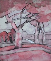 Lot 436 - Geoffrey Key, Woodland Road, mixed media.