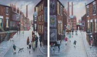 Lot 444 - Bernard McMullen, Street scenes, pastel (2).
