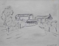 Lot 450 - L.S. Lowry, Clifton Moss Farm, pencil.