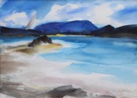 Lot 456 - Brian Dobson, The North Beach, Iona, watercolour.