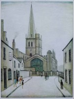 Lot 464 - After L.S. Lowry, Burford Church, signed print.