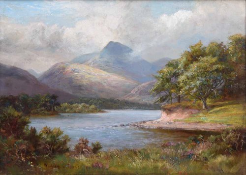 Lot 483 - William Lakin Turner, Summertime - Causey Pike and Derwentwater, oil.