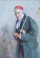 Lot 489 - Charles Spencelayh, Old Nicotinus, watercolour.