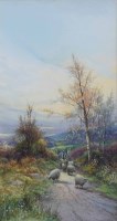 Lot 503 - F.H. Tyndale, Returning from the Pastures, Autumn Evening, Surrey, watercolour.