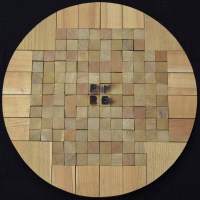 Lot 511 - Joe Tilson, Fire Wheel, 1987, wooden sculpture.