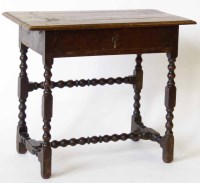 Lot 527 - 17th century oak side table.