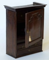 Lot 536 - 18th century oak spice cabinet.