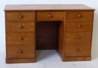 Lot 559 - Oak knee hole desk c1850.