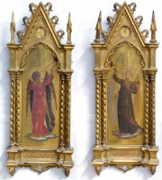 Lot 1 - Pair of Italian gothic style altarpiece panels of