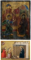 Lot 4 - Annunciation icon on tin and a 19th century