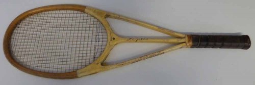 Lot 38 - Hazell's Blue Star Streamline twin throated tennis racquet.