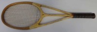 Lot 38 - Hazell's Blue Star Streamline twin throated tennis racquet.