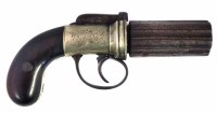 Lot 55 - Cushion pepper pot pistol.