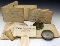 Lot 61 - Ten vellum land transfers and indentures, 18th and 19th century