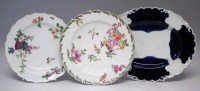Lot 92 - Two Chelsea plates and a dish circa 1755, to