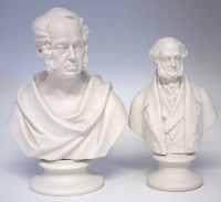 Lot 128 - Copeland bust of Lord Bentick and Lord Palmeston.