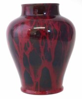 Lot 166 - Unmarked flambe vase probably Bernard Moore or Howson.