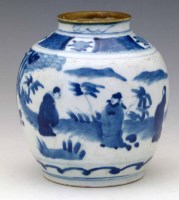 Lot 227 - Chinese blue and white globular vase, Wanli