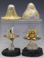 Lot 251 - Two C N Lawrence silver toadstools.