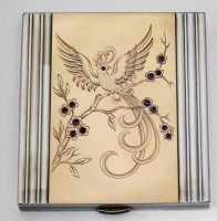 Lot 288 - French silver, gold and ruby art deco cigarette