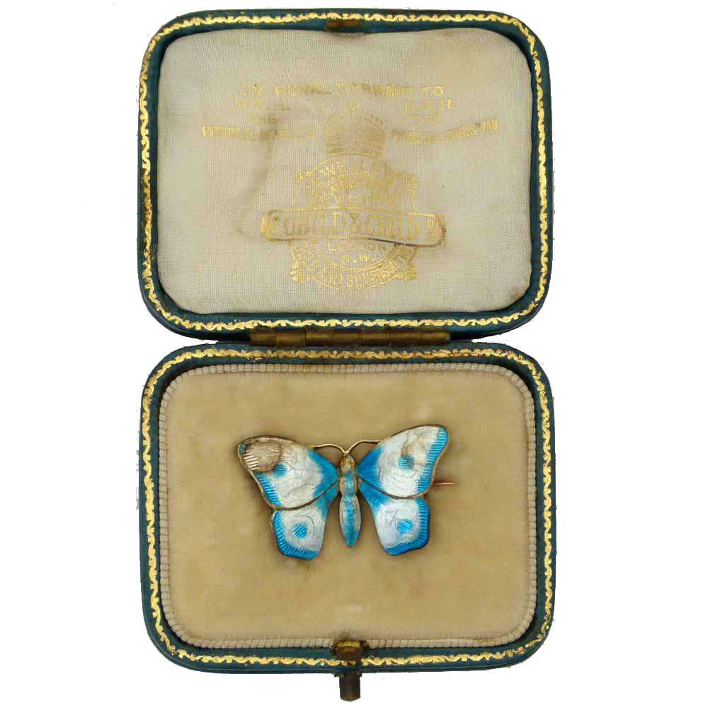 Lot 310 - Child & Child enamelled butterfly brooch and