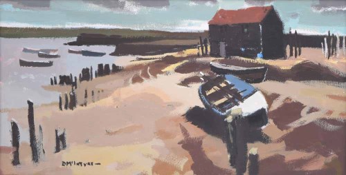 Lot 443 - Donald McIntyre, Evening Sussex Coast, acrylic.