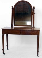 Lot 614 - Late regency dressing table with fixed mirror.