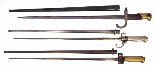 Lot 34 - Three French Gras/Chasse pot bayonets and