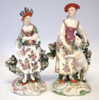 Lot 57 - Pair of 18th century Derby figures.