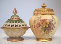 Lot 87 - Two Royal Worcester pot-pourri vases.