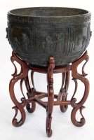 Lot 132 - Chinese bronze urn on stand.
