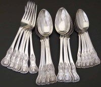Lot 164 - Edinburgh silver 6 forks, 8 table spoons, 6 dessert spoons.