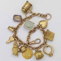 Lot 215 - 9ct gold charm bracelet