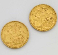Lot 238 - Gold sovereign 1892 and 1893.