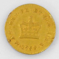 Lot 243 - Gold third guinea, 1798.