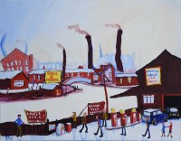 Lot 272 - Peter Chippendale, Wigan Pier, acrylic.